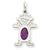 14k White Gold Girl 6x4 Oval Genuine Amethyst-February Charm hide-image