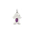 Girl 6x4 Oval Genuine Amethyst-February Charm in 14k White Gold