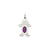 Boy 6x4 Oval Genuine Amethyst-February Charm in 14k White Gold