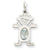 14k White Gold Girl 6x4 Oval Genuine Aquamarine-March Charm hide-image