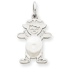 14k White Gold Girl 4mm Cultured Pearl-June Charm hide-image