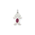 Girl 6x4 Oval Genuine Ruby-July Charm in 14k White Gold