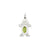 Boy 6x4 Oval Genuine Peridot-August Charm in 14k White Gold