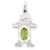 14k White Gold Boy 6x4 Oval Genuine Peridot-August Charm hide-image