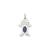 Girl 6x4 Oval Genuine Sapphire-September Charm in 14k White Gold