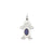 Boy 6x4 Oval Genuine Sapphire-September Charm in 14k White Gold