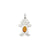 Girl 6x4 Oval Genuine Citrine-November Charm in 14k White Gold