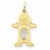 14k Gold Boy 7x5 Oval Genuine White Topaz-April Charm hide-image