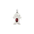 Girl 7x5 Oval Genuine Garnet-January Charm in 14k White Gold