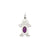 Boy 7x5 Oval Genuine Amethyst-February Charm in 14k White Gold