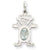 14k White Gold Girl 7x5 Oval Genuine Aquamarine-March Charm hide-image