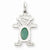 14k White Gold Girl 7x5 Oval Genuine Emerald-May Charm hide-image