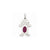 Girl 7x5 Oval Genuine Ruby-July Charm in 14k White Gold