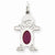 14k White Gold Boy 7x5 Oval Genuine Ruby-July Charm hide-image