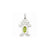 Girl 7x5 Oval Genuine Peridot-August Charm in 14k White Gold