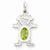 14k White Gold Girl 7x5 Oval Genuine Peridot-August Charm hide-image