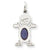 14k White Gold Boy 7x5 Oval Genuine Sapphire-September Charm hide-image
