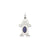 Boy 7x5 Oval Genuine Sapphire-September Charm in 14k White Gold
