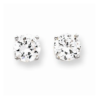 14k White Gold 8mm CZ stud Earrings