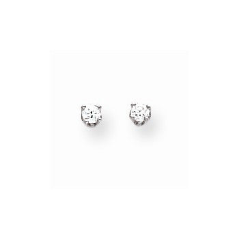 14k White Gold 2.25mm CZ stud Earrings