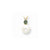 14k Gold 7mm White Cultured Pearl & .11ct. Emerald Pendant, Pendants for Necklace