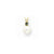14k Gold 6mm White Cultured Pearl & Emerald Pendant, Pendants for Necklace