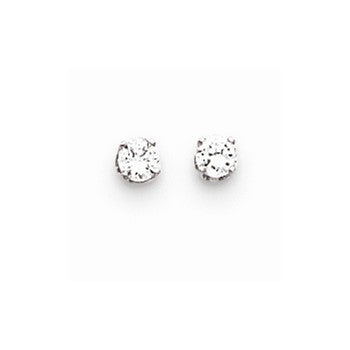 14k White Gold 3.5mm CZ stud Earrings