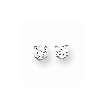 14k White Gold 3.75mm CZ stud Earrings