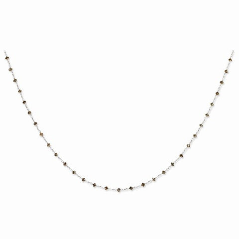 14K White Gold Coffee Brown Diamond Briolette Necklace