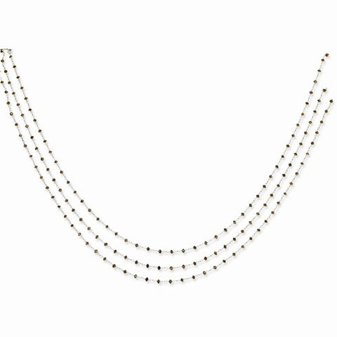 14K White Gold Coffee Brown Diamond Briolette Necklace