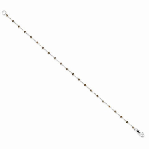 14K White Gold Coffee Brown Diamond Briolette Bracelet