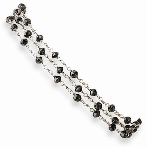 14K White Gold Black Diamond Briolette Bracelet