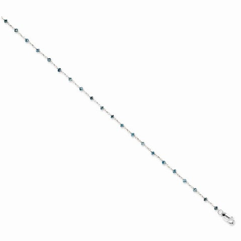 14K White Gold Blue Diamond Briolette Bracelet