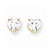 14k Yellow Gold 8mm Heart Cubic Zirconia Earring, Jewelry Earrings