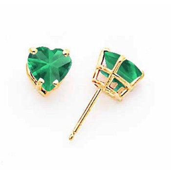 14k Yellow Gold 8mm Heart Mount St. Helens Earring, Jewelry Earrings