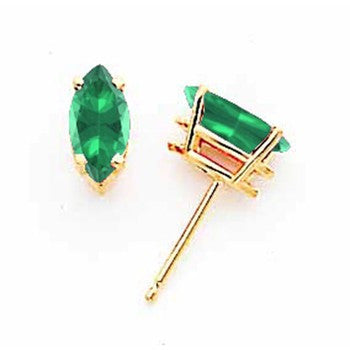 14k Yellow Gold 8x4mm Marquise Mount St. Helens Earring, Jewelry Earrings
