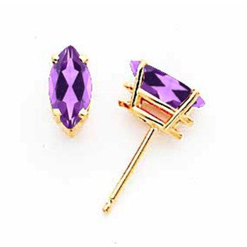 14k Yellow Gold 8x4mm Marquise Tanvorite Earring, Jewelry Earrings