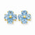 14k Yellow Gold Heart-shaped Swiss Blue Topaz Flower Post Earrings