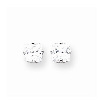 14k White Gold 5mm Cubic Zirconia Earrings