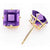 14k Yellow Gold 7mm Princess Cut Tanvorite Earring, Jewelry Earrings
