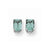 14k White Gold 7x5mm Emerald Cut Mount St. Helens Earrings