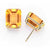 14k Yellow Gold 12x10mm Emerald Cut Citrine Earring, Jewelry Earrings