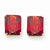 14k Yellow Gold 12x10mm Emerald Cut Created Ruby Earring, Jewelry Earrings