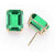 14k Yellow Gold 12x10mm Emerald Cut Mount St. Helens Earring, Jewelry Earrings
