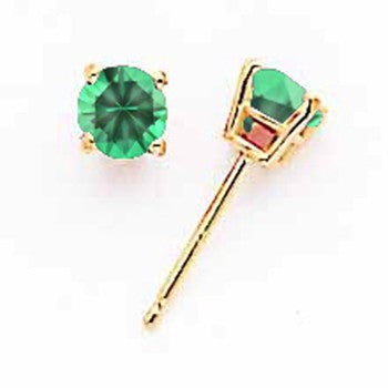 14k Yellow Gold 4mm Mount St. Helens Earring, Jewelry Earrings