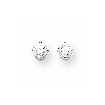 14k White Gold 4mm Cubic Zirconia Earrings