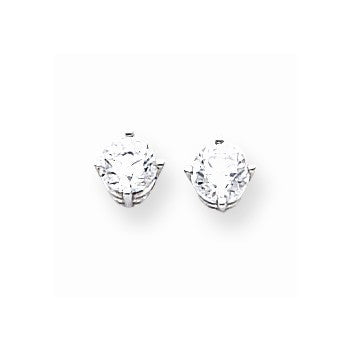 14k White Gold 5mm Cubic Zirconia Earrings