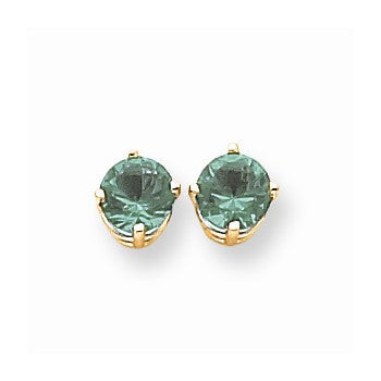 14k Yellow Gold 6mm Mount St. Helens Earring, Jewelry Earrings
