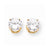 14k Yellow Gold 8mm Cubic Zirconia Post Earrings