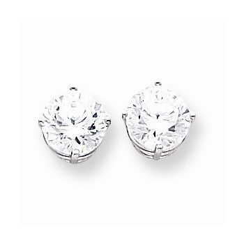 14k White Gold 8mm Cubic Zirconia Earrings